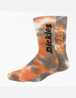 Calcetines Dickies Tie-Dye Crew Unisex Naranjas | 6409528-KB