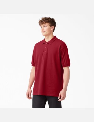 Camisas Dickies Adult Size Pique Corta Sleeve Polo Hombre Rojas | 6089245-XT