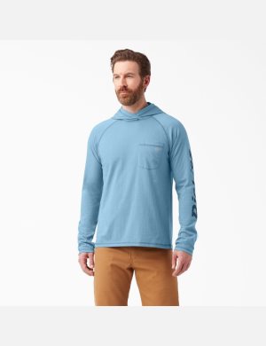 Camisas Dickies Cooling Performance Long Sleeve Sun Hombre Azules | 9568423-HM