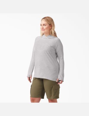 Camisas Dickies Plus Cooling Performance Sun Mujer Gris | 0458736-ZR