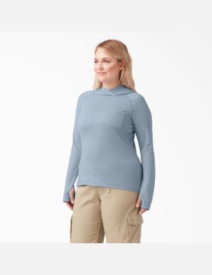 Camisas Dickies Plus Cooling Performance Sun Mujer Azules | 2374659-LG