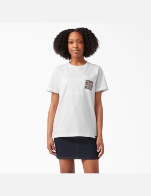 Camiseta Dickies 100 Year Estampadas Mujer Blancas | 7983450-EF