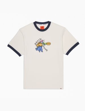 Camiseta Dickies Brain Dead Embroidered Hombre Blancas | 1852703-MN