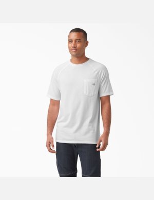 Camiseta Dickies Cooling Corta Sleeve Hombre Blancas | 2043167-UI