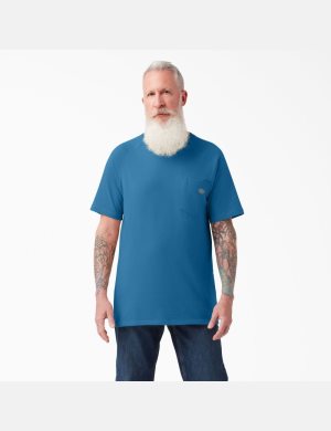 Camiseta Dickies Cooling Corta Sleeve Hombre Azules | 2650341-TZ