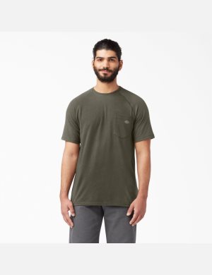 Camiseta Dickies Cooling Corta Sleeve Hombre Verde | 8376045-WR