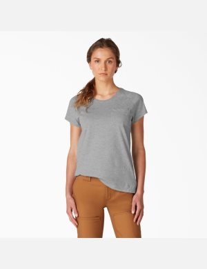 Camiseta Dickies Cooling Corta Sleeve Mujer Gris | 1620798-LI