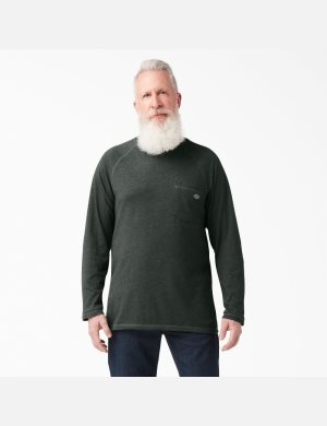 Camiseta Dickies Cooling Long Sleeve Hombre Verde | 2183076-TF