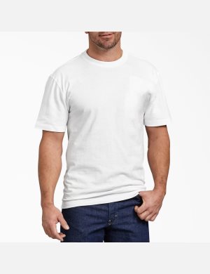 Camiseta Dickies Corta Sleeve Heavyweight Crew Neck Hombre Blancas | 1945068-RP