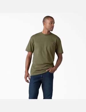 Camiseta Dickies Corta Sleeve Heavyweight Heathered Hombre Verde | 2591063-XH