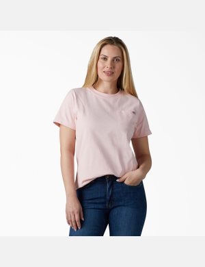 Camiseta Dickies Corta Sleeve Heavyweight Mujer Rosas | 3628450-HP