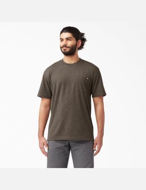 Camiseta Dickies Corta Sleeve Heavyweight Heathered Hombre Chocolate | 5682394-JY