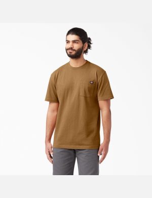 Camiseta Dickies Corta Sleeve Heavyweight Hombre Marrones | 7408951-MG