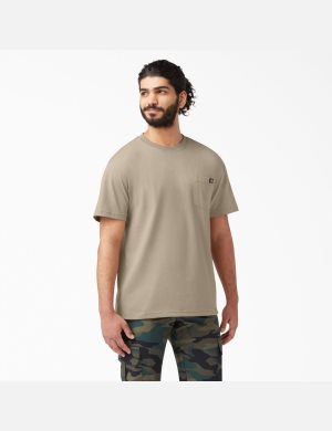 Camiseta Dickies Corta Sleeve Heavyweight Hombre Marrones | 9610538-UG