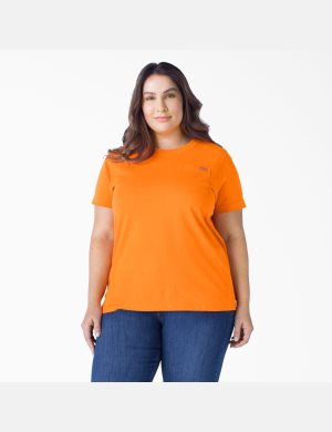 Camiseta Dickies Plus Heavyweight Corta Sleeve Mujer Naranjas | 5469817-BU