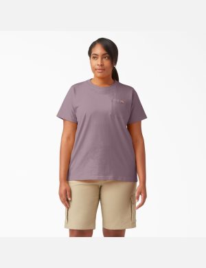 Camiseta Dickies Plus Heavyweight Corta Sleeve Mujer Moradas | 7264190-RJ