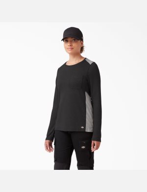 Camiseta Dickies Temp-iQ 365 Long Sleeve Mujer Negras | 2169703-VP