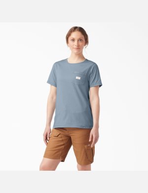 Camiseta Dickies Traeger x Ultimate Grilling Mujer Azules | 8310467-CZ