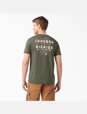 Camiseta Dickies Traeger x Ultimate Grilling Hombre Verde | 9256748-IP