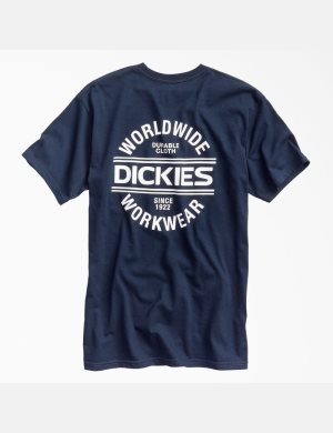 Camiseta Dickies Worldwide Workwear Estampadas Hombre Azul Marino | 4825109-OD