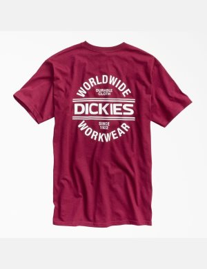 Camiseta Dickies Worldwide Workwear Estampadas Hombre Burdeos | 5210684-FV