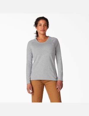 Long Sleeve Dickies Cooling T-Shirt Mujer Gris | 6807531-QE