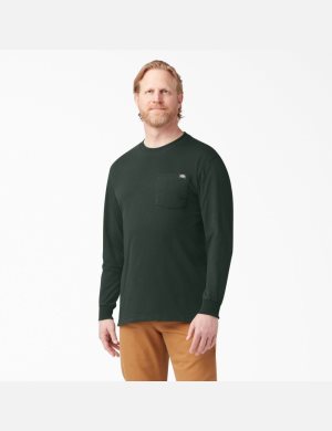 Long Sleeve Dickies Heavyweight Crew Neck T-Shirt Hombre Verde | 9046758-OC