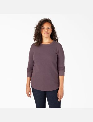 Long Sleeve Dickies Plus Thermal Shirt Mujer Moradas | 1473962-VR