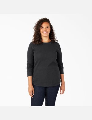 Long Sleeve Dickies Plus Thermal Shirt Mujer Negras | 1860429-LJ