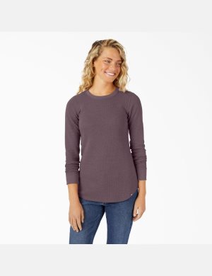 Long Sleeve Dickies Thermal Shirt Mujer Moradas | 0435268-BP