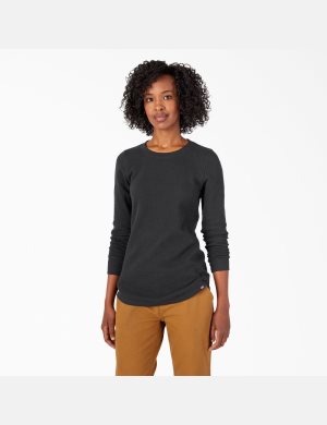 Long Sleeve Dickies Thermal Shirt Mujer Negras | 1246890-NU