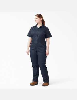 Monos Dickies Plus FLEX Cooling Corta Sleeve Mujer Azul Marino | 7398062-UJ