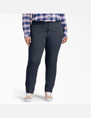 Pantalones Casuales Dickies Plus Mujer Azul Marino | 0916735-BH