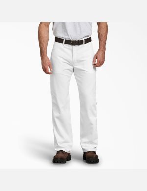 Pantalones De Trabajo Dickies FLEX Relaxed Fit Directo Leg Painters Hombre Blancas | 8073264-MF