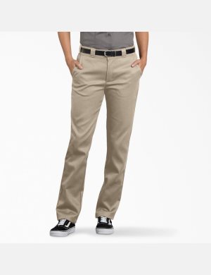 Pantalones De Trabajo Dickies FLEX Slim Fit Mujer Marrones | 1847936-AB