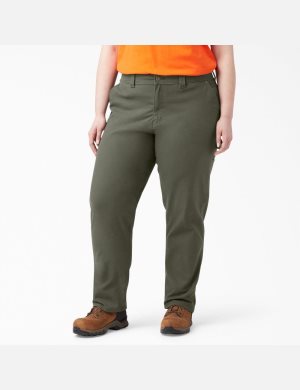 Pantalones De Trabajo Dickies Plus Duck Carpenter Mujer Verde | 1953672-CA