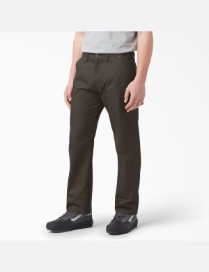 Pantalones De Trabajo Dickies Regular Fit Duck Carpenter Hombre Chocolate Marrones | 0963728-GY