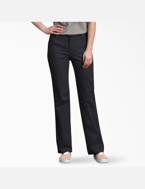 Pantalones De Trabajo Dickies Relaxed Fit Directo Leg Mujer Negras | 0879526-JQ