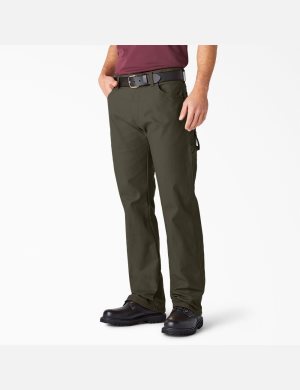 Pantalones De Trabajo Dickies Relaxed Fit Directo Leg Heavyweight Duck Carpenter Hombre Verde | 2630974-JA