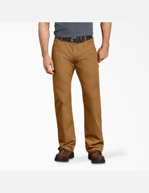 Pantalones De Trabajo Dickies Relaxed Fit Directo Leg Duck Carpenter Hombre Marrones | 3120475-GK