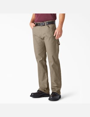 Pantalones De Trabajo Dickies Relaxed Fit Directo Leg Heavyweight Duck Carpenter Hombre Marrones | 4203817-VS