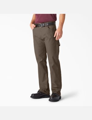 Pantalones De Trabajo Dickies Relaxed Fit Directo Leg Heavyweight Duck Carpenter Hombre Marrones Claro | 6189023-EL