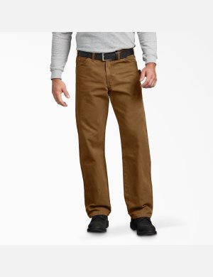 Pantalones De Trabajo Dickies Relaxed Fit Directo Leg Sanded Duck Carpenter Hombre Marrones | 8629034-RM