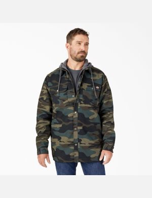 Ropa De Abrigo Dickies Hydroshield Duck Encapuchado Hombre Verde Camuflaje | 2419857-QX