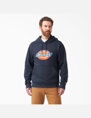 Sudadera Con Capucha Dickies Agua Repellent Tri-Color Logo Hombre Azul Marino | 1065782-XT