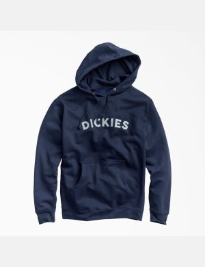 Sudadera Con Capucha Dickies Fleece Block Logo Hombre Azul Marino | 2176085-YH