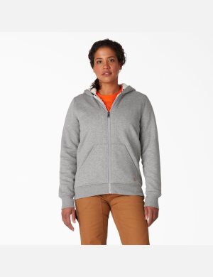 Sudadera Con Capucha Dickies High Pile Fleece Forro Mujer Gris | 2839716-IA