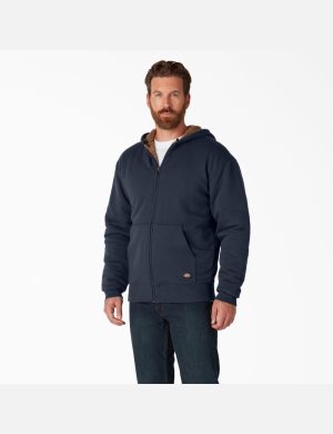 Sudadera Con Capucha Dickies High Pile Fleece Forro Full Zip Hombre Azul Marino | 7248530-CE