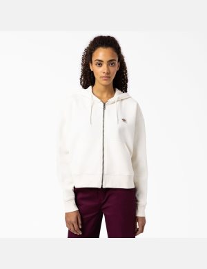 Sudadera Con Capucha Dickies Oakport Zip Mujer Creme | 4260987-NP