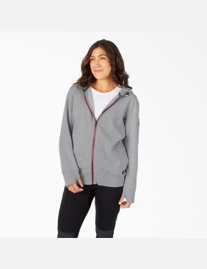 Sudadera Con Capucha Dickies Performance Workwear Full Zip Fleece Mujer Gris | 0189264-DC